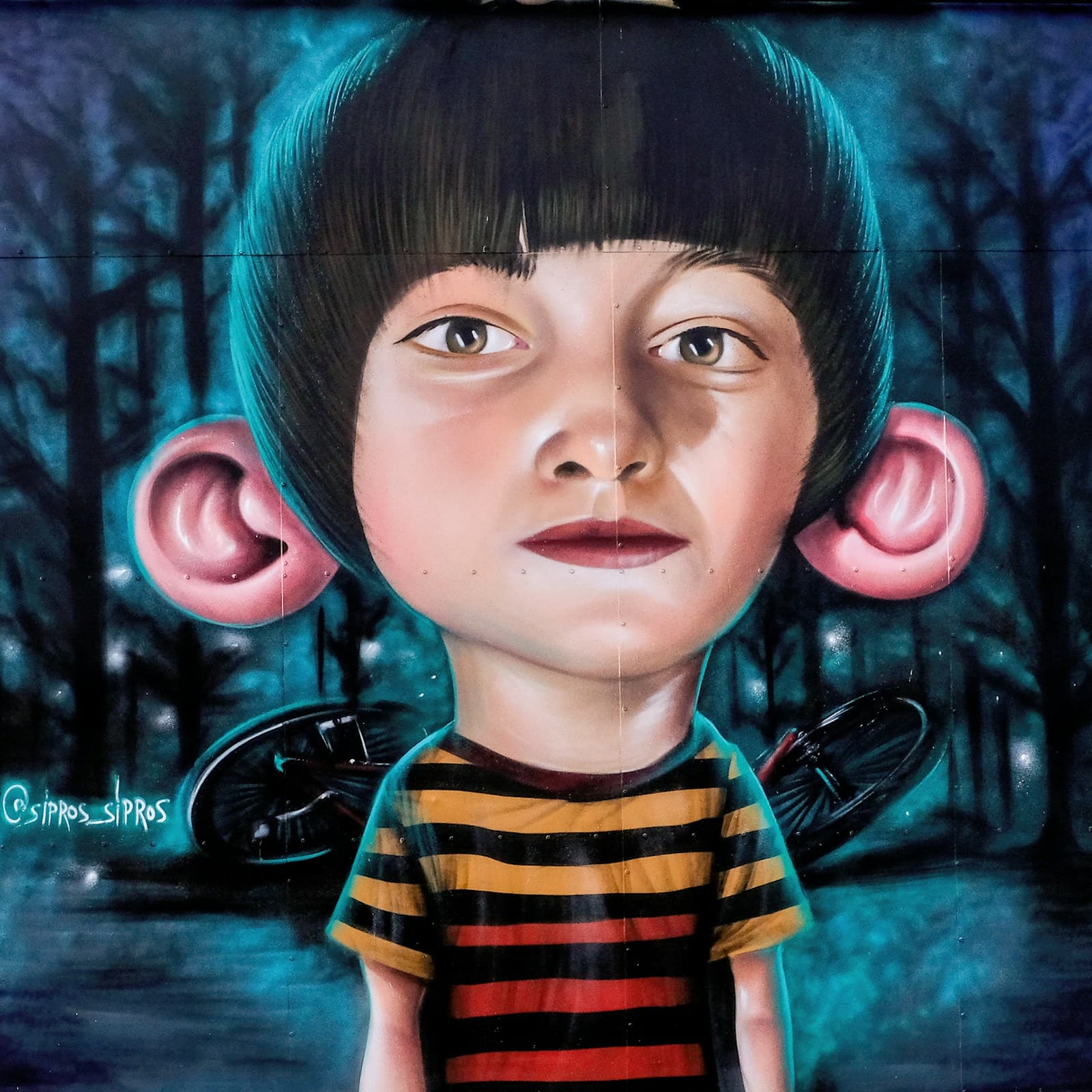 Boy with big ears iconic Wynwood painting