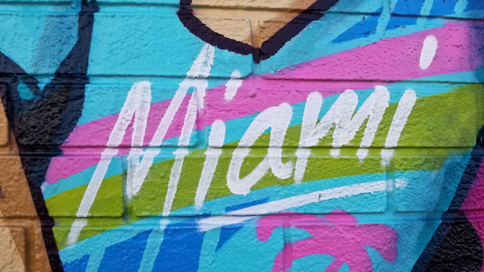 Blue and pink Wynwood painted wall