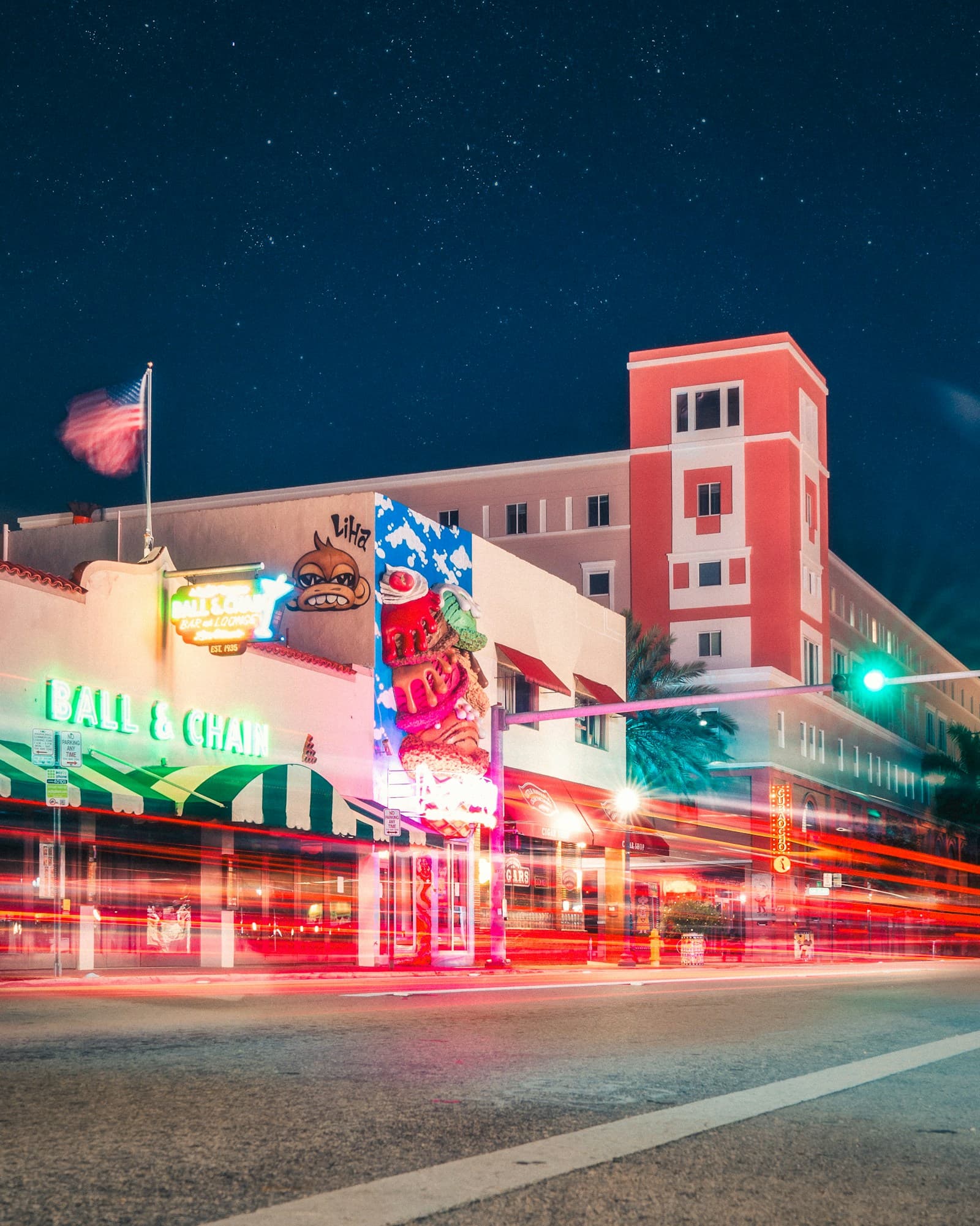 Little Havana street at night, Miami